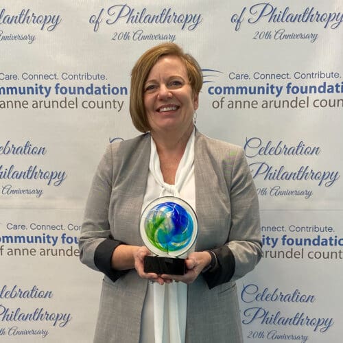 Connie Cooper accepts 2020 Celebration of Philanthropy -Outstanding Nonprofit Award, on behalf HOPE for All.