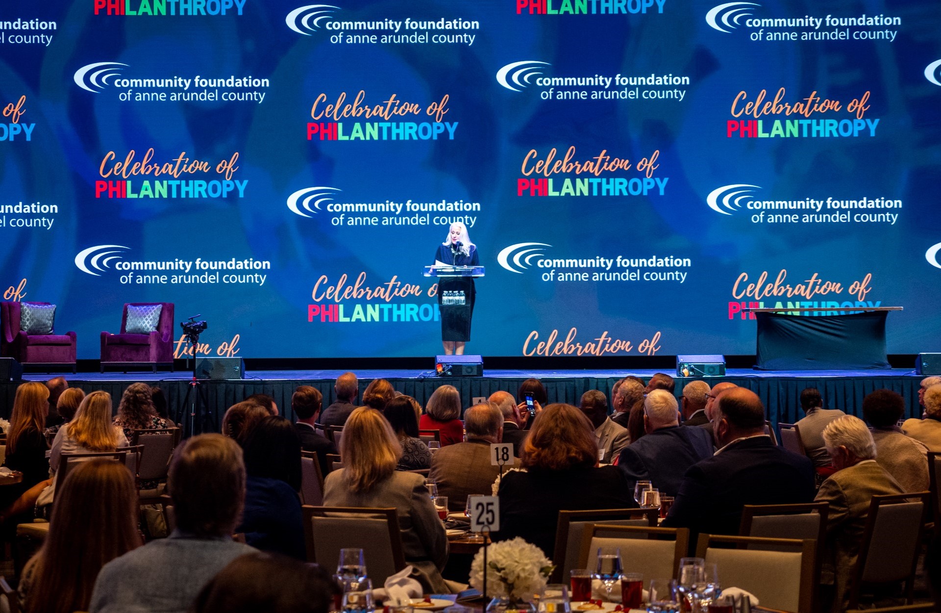 Mary Spencer on Stage at the 2024 Celebration of Philanthropy