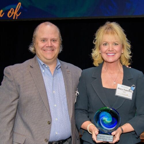 Moke Wolf and Mary Frances Isakov accept the 2023 Celebration of Philanthropy - Corporate Philanthropist of the Year Award on behalf M&T Bank