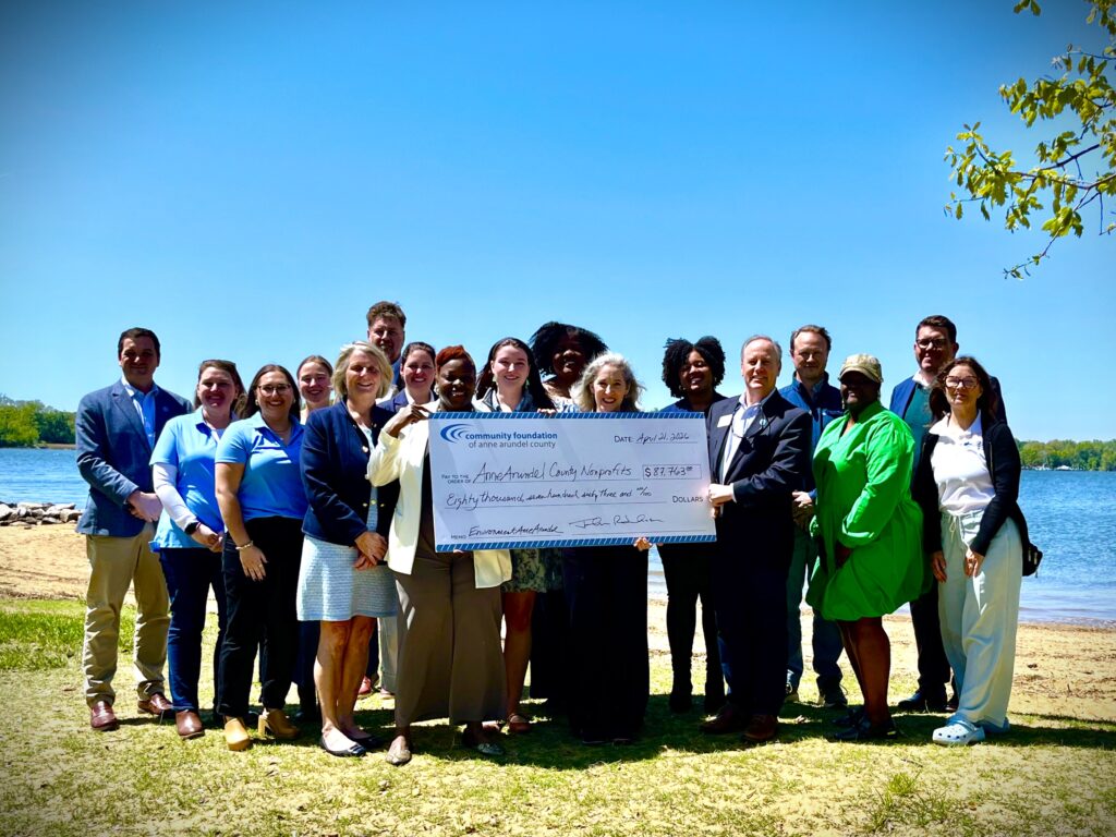 Representatives from the 2026 Environment Anne Arundel Fund grantee organizations join CFAAC staff for a check presentation celebrating this year's grant recipients.